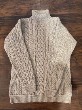Aran sweater market turtleneck sweater size L